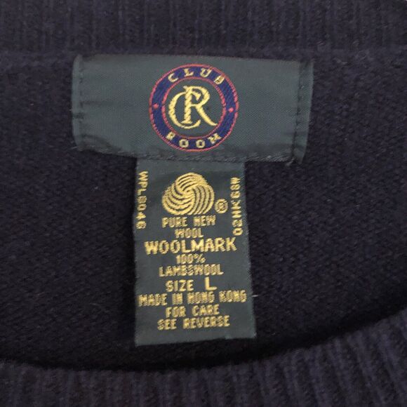 Club Room Lambs Wool Argyle Sweater Mens Size L VTG Crew Neck Ivy League Preppy - Picture 4 of 12